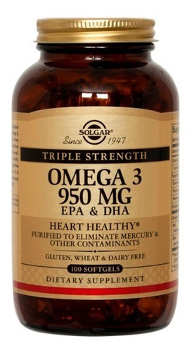 Triple Strength Purificado Omega 3 950 Mg 100 Soft Solgar