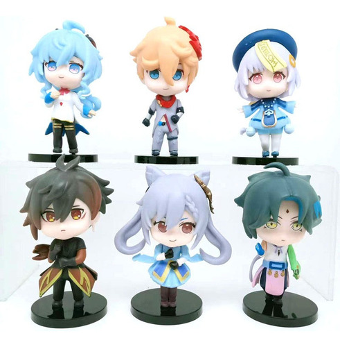 6pcs Genshin Impact Figura Modelo Regalo Para Niños