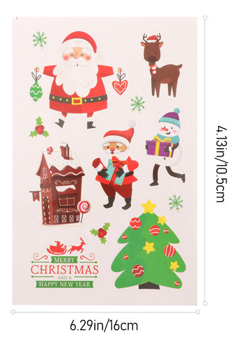 Ay 80pcs Pegatinas Removibles De Dibujos Animados Navideños