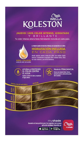 Tintura Wella Koleston Kit Rubio Cenizo Mediano 71