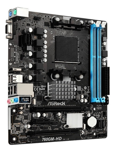 Imagem 3 de 5 de Placa Mãe Asrock 760gm-hd