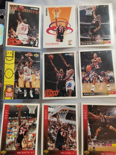 Lote De 11 Tarjetas Deportivas De Los 90s Miami Heat
