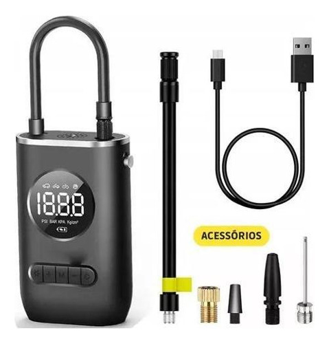 Mobilidade inteligente bomba encher pneu portátil carro DK Preto