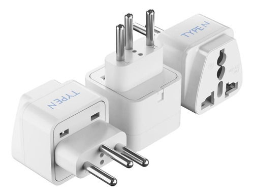 Adaptador De Viagem Ceptics Brazil Type N, Pacote Com 3