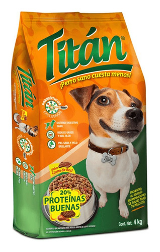 Alimento Para Perro Croquetas Titan Adulto Bolsa 4 Kg 