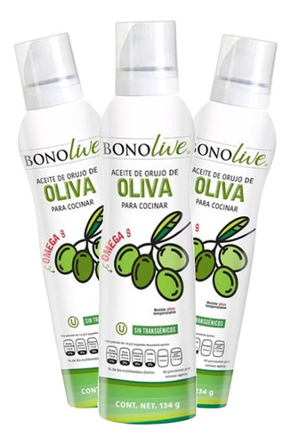 Aceite De Oliva Orujo Bonolive En Spray 134g - 3 Pack