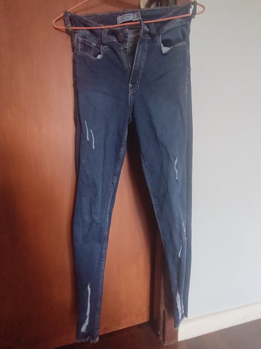 Jeans Chupín Roturas Elastizado Talle 36 Chico