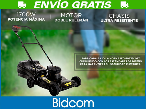 Imagen 3 de 9 de Cortadora Césped Eléctrica Petri Black 1hp 1700w Bolsa 32lts