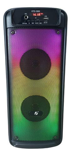 Caixa De Som Bluetooth C/led Entrada P10 Microfone Mp3 Rádio Cor Preto 110/220v