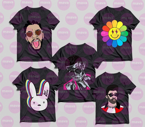 30 Plantillas Bad Bunny 01 Playera Y Taza Png Svg Eps
