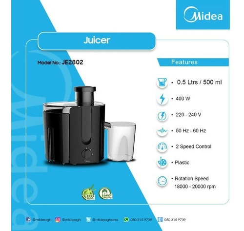 Imagen 2 de 3 de Extractor De Jugo Exprimidor Ideal Jugo Verde Marca Mi Idea