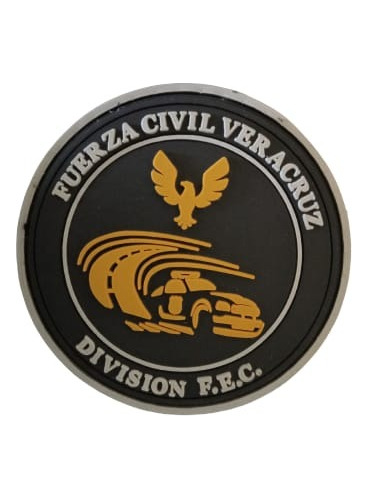 Insignia De Pvc Fuerza Civil Division F.e.c Letras Gris 