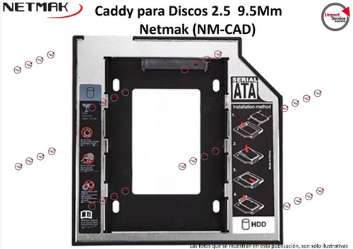 Caddy Para Discos 2.5  9.5mm  Netmak (nm-cad)