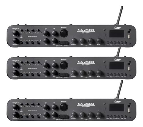 Amplificador Compacto Amplificado Nca Sa2500 180w Bt Fm 3pçs