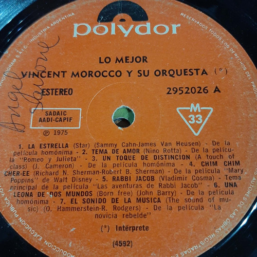Sin Tapa Disco Vincent Morocco Su Orq Lo Mejor O0