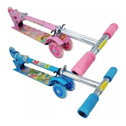 Patinete Infantil Menina Menino 3 Rodas Led Dobrável 50kg