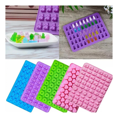 5pz Moldes Silicona Candy Y Bandejas For Cubitos De Hielo