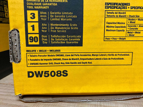 Taladro Percutor 1/2 Vel Variable Reversible Dw508s Dewalt