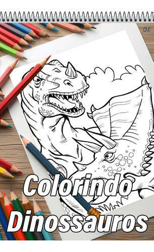 Caderno Com 50 Desenhos A4 Para Colorir Dinossauros - Tamanho A4 (21x29,7cm) #23
