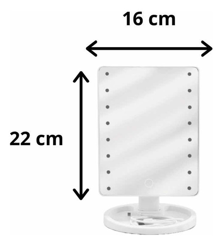Espejo Para Tocador Con Luz Led Ajustable Y Rotación De 360°