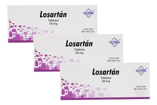 3 Cajas Losartan Ultra Presion Arterial Alta 30 Tabs 50 Mg