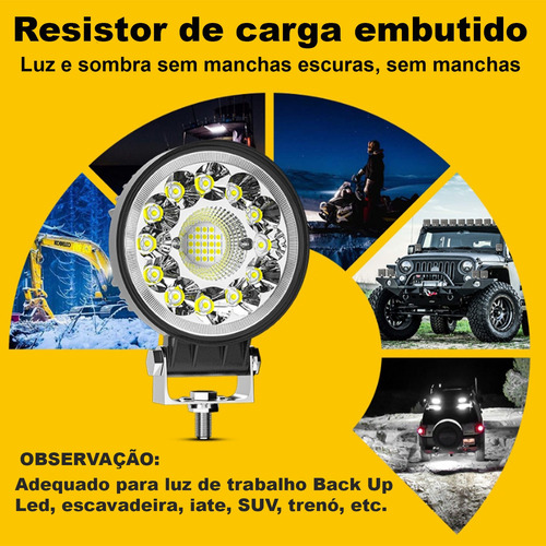 Par Farol De Milha Led 99w 6500k Auxilar Caminhão Barco Off