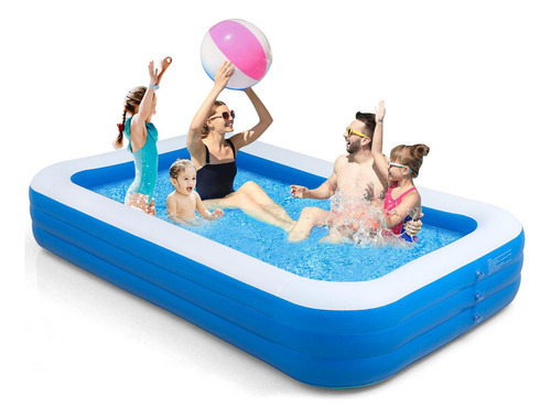 Piscina Hinchable Rectangular Familiar Fiesta Acuática
