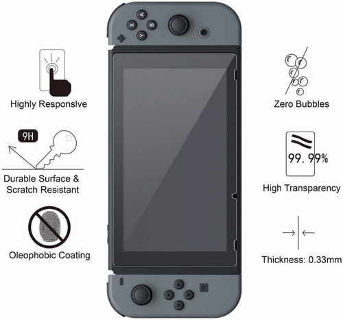 Imagem 5 de 8 de Case Capa Estojo E Película Vidro Para Nintendo Switch+2grip