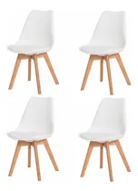 Comprar Kit 4 cadeiras estofadas com encosto para sala de jantar cozinha cor branco Cadeiras Inc