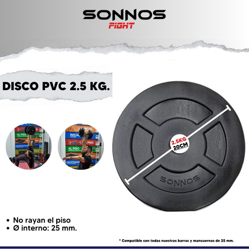 Kit Barra Maciza 1.50 + 20 Kg Discos Sonnos