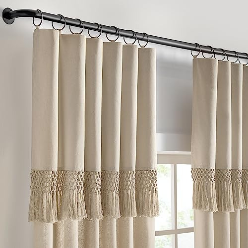 Cortina De Ventana Con Cenefa De Flecos Anudados 127 X 160 C