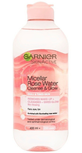 Agua Micelar Garnier Skinactive Rose Water Cleanse Glow 400,