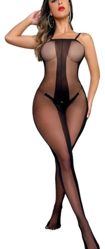 Bodystocking Malla Encaje Lenceria Entrepierna Sexy Abierto