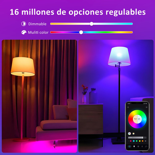Foco Inteligente Bombilla Wifi Rgbcw 9w Led Alexa Multicolor