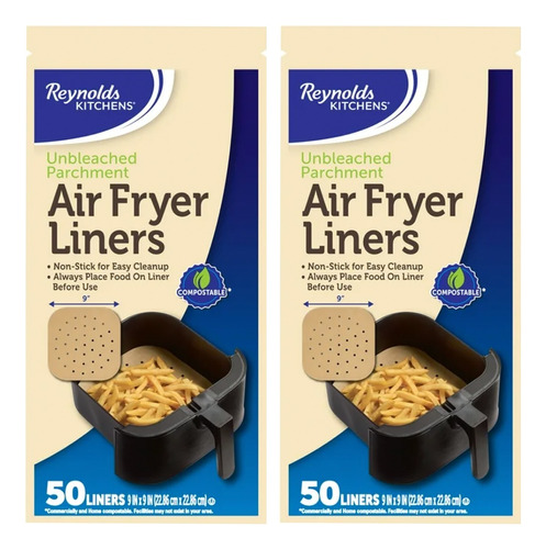 Pack 2 Air Fryer Liners (100pzs) Papel P/ Freidora Aire *sk