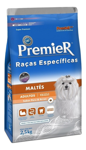 Ração Premier Raças Específicas Maltês Cães Adultos 2,5kg 