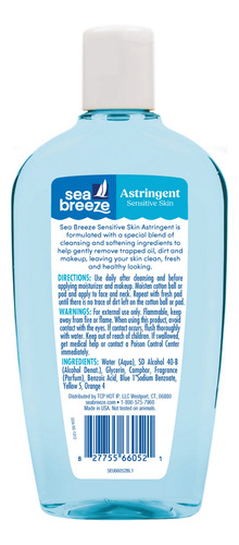 Astringente Sea Breeze Sensitive Skin 473ml Americano Todo Tipo De Piel Día/noche