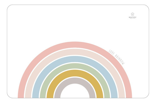 Alfombra De Baño Multiply Con Memoria Foam Plástica Infantil Color Arcoiris