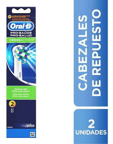 Imagen 1 de 10 de Oral B Repuesto Cepillo Electrico Cross Action X 2 Unidades