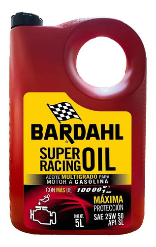 Imagen 1 de 4 de Aceite Multigrado Para Motor 25w 50 Sl 5l +100000 Km Bardahl