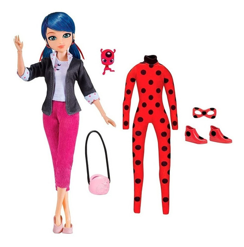 Muñeca Miraculous Ladybug 2 Outfits (trajes) Marinette