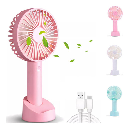 / Mini Ventilador Portatil De Larga Duracion Mano Y Base