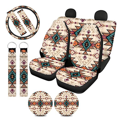 Bychecar Western Car Seat Covers For Women Full Set,aztec Tr