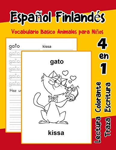 Español Finlandes Vocabulario Basico Animales Para Niños: Vo
