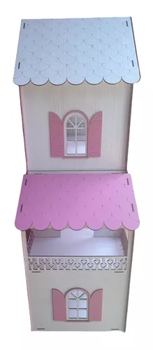 Casa Casinha Da Barbie Montada + Móveis Rosa - Colore - Casinha de