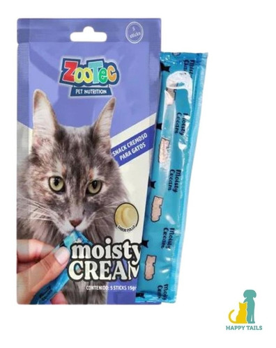 Snack Moisty Cream Zootec Sabor Pollo Para Gato  X5 Uds