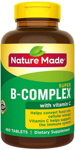 Imagen 1 de 2 de Super B-complex,complejo B,+ Vitamina C, 460 Tabletas