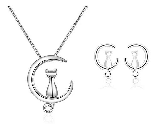 Juego De Collar Aretes , Set Joyería En Plata 925 Mujer