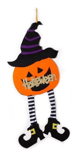 Cartel Halloween Calabaza Bruja 62x30cm Decoracion Fiesta