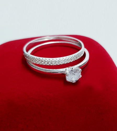 Imagem 7 de 7 de Anel Solitário Feminino Zirconia Brilhante Prata De Lei 925